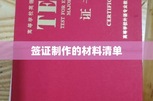 重庆签证制作的材料清单